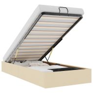 Османска рамка за легло без матрак, кремава, 80x200 см, плат