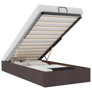 Османска рамка за легло без матрак, тъмнокафява, 90x190см, плат