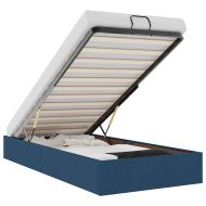 Османска рамка за легло без матрак, синя, 90x190 см, плат