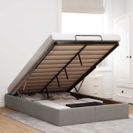 Османска рамка за легло без матрак, таупе, 120x200 см, плат