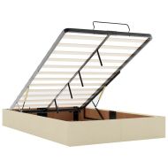 Османска рамка за легло без матрак, кремава, 120x200 см, плат