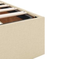 Османска рамка за легло без матрак, кремава, 140x190 см, плат