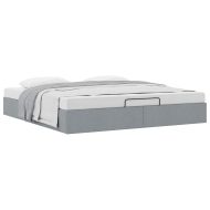 Османска рамка за легло без матрак, светлосива, 200x200см, плат