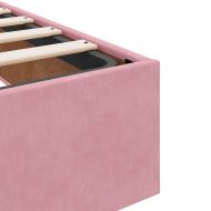 Османска рамка за легло без матрак, розова, 80x200 см, кадифе