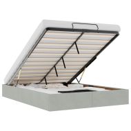 Османска рамка за легло без матрак, светлосива 140x190см кадифе