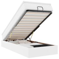 Османска легло с матрак, бяло, 80x200 см, изкуствена кожа