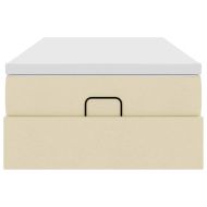 Османска легло с матрак, кремаво, 80x200 см, плат