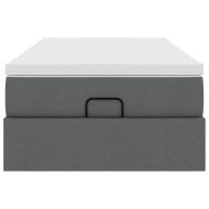 Османска легло с матрак, тъмносиво, 90x190 см, плат