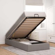 Османска легло с матрак, таупе, 90x190 см, плат