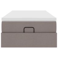 Османска легло с матрак, таупе, 90x200 см, плат