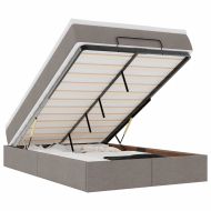 Османска легло с матрак, таупе, 120x200 см, плат