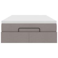 Османска легло с матрак, таупе, 120x200 см, плат