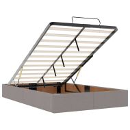 Османска легло с матрак, таупе, 120x200 см, плат