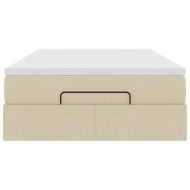 Османска легло с матрак, кремаво, 120x200 см, плат