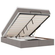 Османска легло с матрак, таупе, 140x190 см, плат