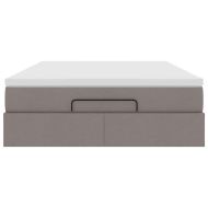 Османска легло с матрак, таупе, 140x190 см, плат