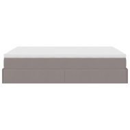 Османска легло с матрак, таупе, 140x190 см, плат