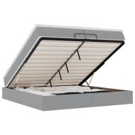 Османска легло с матраци, светлосиво, 200x200 см, плат