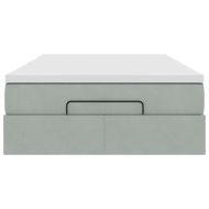 Османска легло с матрак, светлосиво, 120x190 см, кадифе