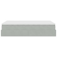 Османска легло с матрак, светлосиво, 120x190 см, кадифе