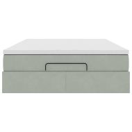 Османско легло с матрак Светло сиво 140x190 cm Кадифе