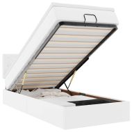 Османска легло с матрак, бяло, 80x200 см, изкуствена кожа