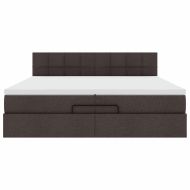 Османска легло с матрак, тъмнокафяво, 200x200 см, плат