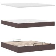 Османска легло с матрак, тъмнокафяво, 200x200 см, плат