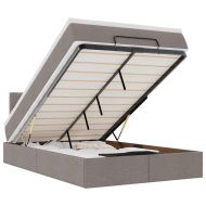 Османска легло с матрак, таупе, 120x200 см, плат