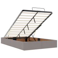 Османска легло с матрак, таупе, 120x200 см, плат