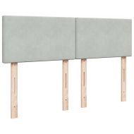 Османско легло с матрак Светло сиво 140x190 cm Кадифе