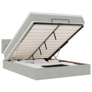 Османско легло с матрак Светло сиво 140x190 cm Кадифе