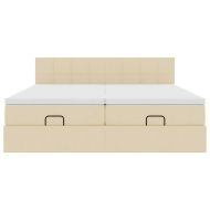 Османска легло с матраци, кремаво, 160x200 см, плат