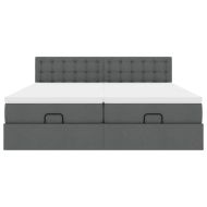 Османска легло с матраци, тъмнокафяво, 160x200 см, плат