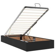 Османска легло с матраци&LED, черно, 90x190 см, изкуствена кожа