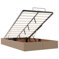 Османска легло с матраци&LED капучино 120x190см изкуствена кожа