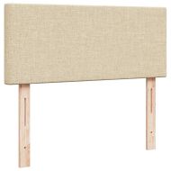 Османска легло с матрак и LED, кремаво, 120x200 см, плат