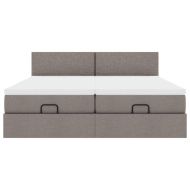 Османска легло с матраци и LED, таупе, 180x200 см, плат