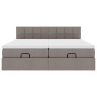 Османска легло с матраци и LED, таупе, 180x200 см, плат