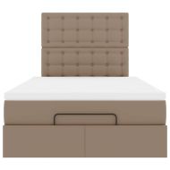 Османска легло с матрак, капучино, 120x190 см, изкуствена кожа