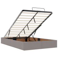 Османска легло с матрак, таупе, 120x200 см, плат