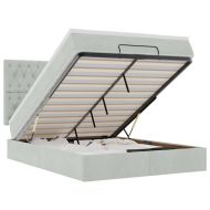 Легло с матраци Светло сиво 140x190cm кадифе