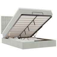 Легло с матраци Светло сиво 140x190cm кадифе