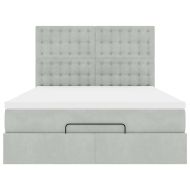 Легло с матраци Светло сиво 140x190cm кадифе