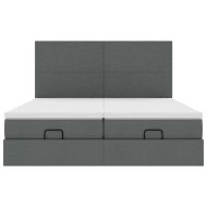 Османска легло с матраци, тъмнокафяво, 160x200 см, плат