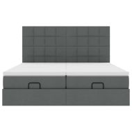 Османска легло с матраци, тъмнокафяво, 160x200 см, плат