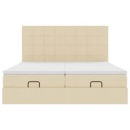 Османска легло с матраци, кремаво, 160x200 см, плат