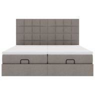 Османска легло с матраци, таупе, 180x200 см, плат