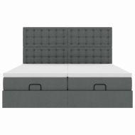 Османска легло с матраци, тъмнокафяво, 160x200 см, плат