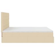 Османска легло с матраци, кремаво, 160x200 см, плат